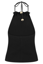 Abeda Cotton Top With Hardware - Black