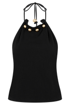 Abeda Cotton Top With Hardware - Black