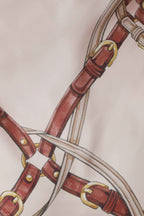 Adelaide Draped Satin Halter Top - Chain Print