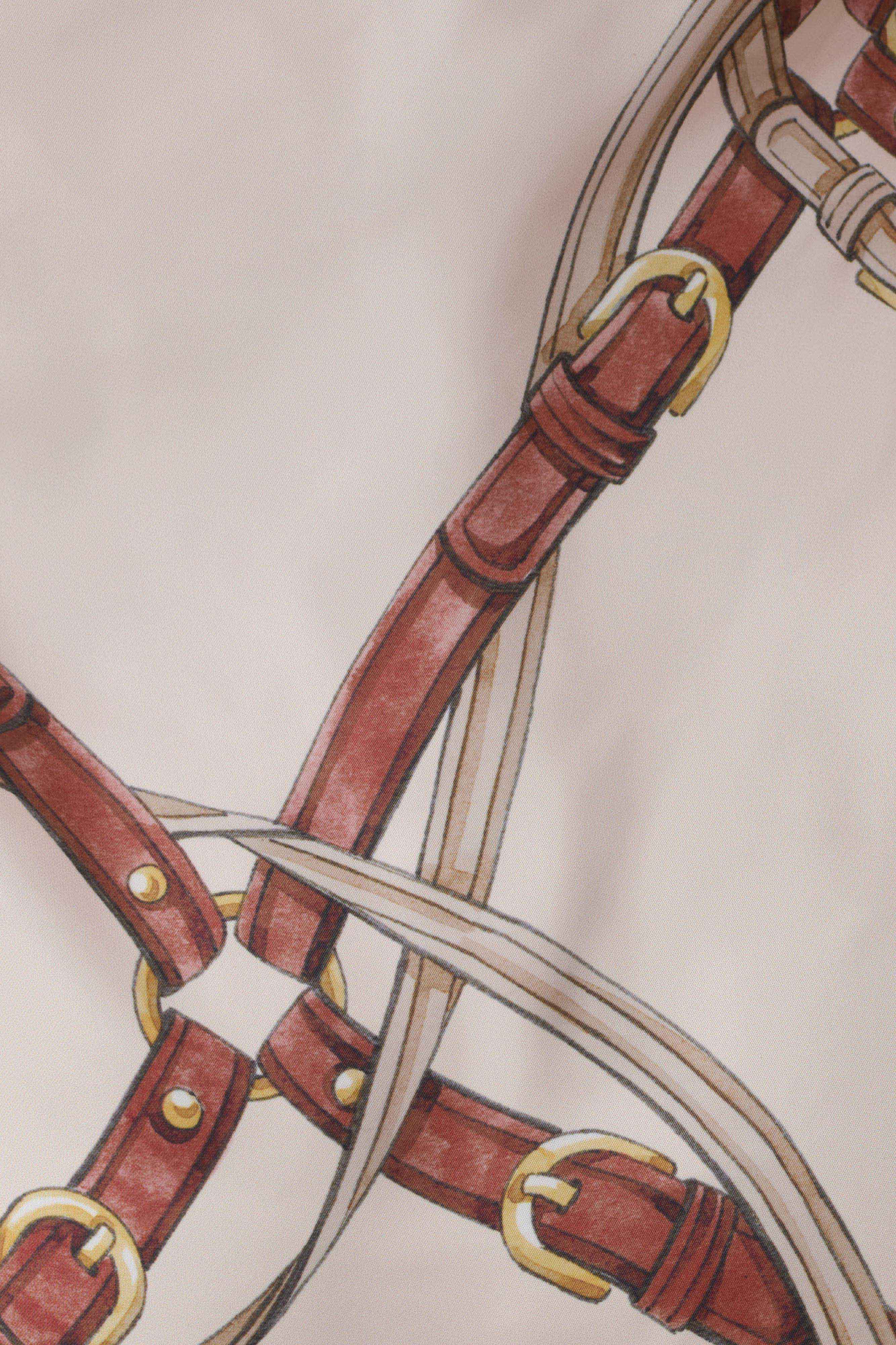 Adelaide Draped Satin Halter Top - Chain Print