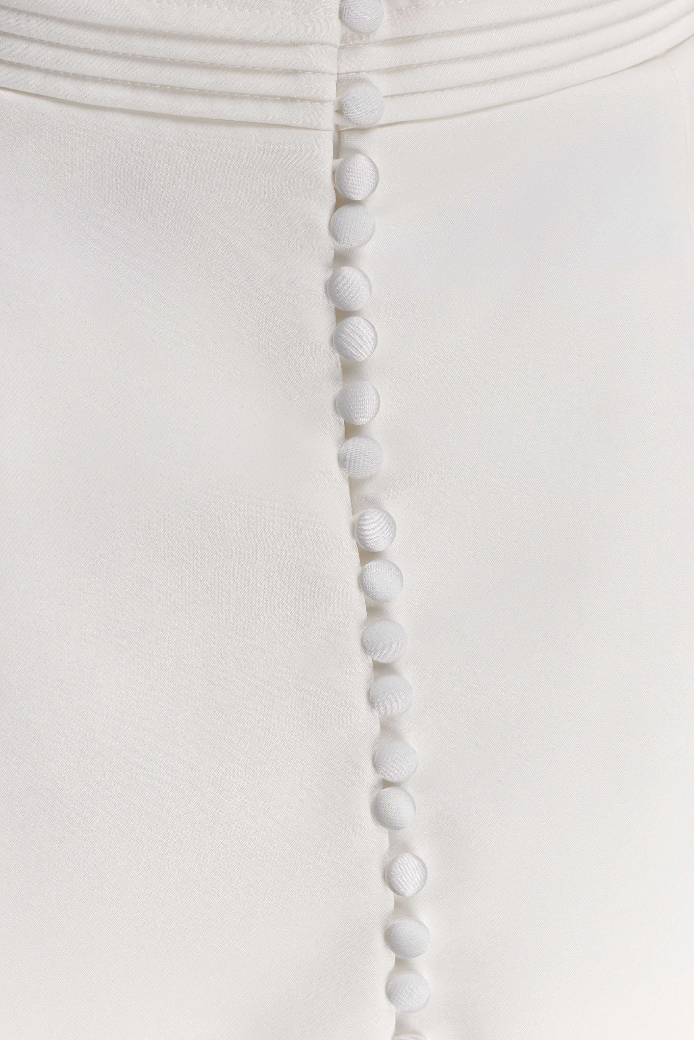 Adeline Short Sleeve Satin Top - White