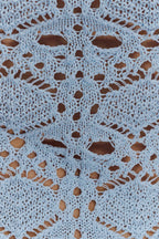 Aeline Strapless Crochet Knit Top - Sky Blue