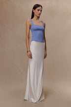 Aisling Ribbed Square Neck Sleeveless Top - Cornflower Blue