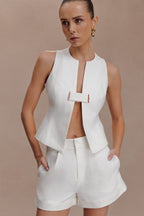 Aldea Cotton Sleeveless Top - White