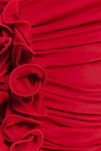 Alessandra Slinky Ruffle Top - Ruby