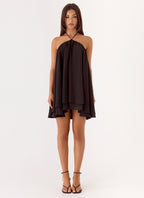 Alicelle Halter Mini Dress - Chocolate