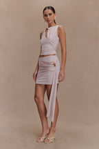 Alicent Slinky Beaded Top - Pale Pink