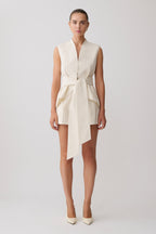 Alina Waist Tie Sleeveless Top - Stripe