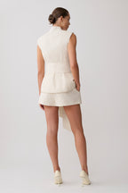 Alina Waist Tie Sleeveless Top - Stripe