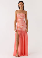 Allana Beaded Maxi Dress - Papaya