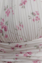 Amaris Sleeveless Plisse Halter Top - Floral Ditsy Print