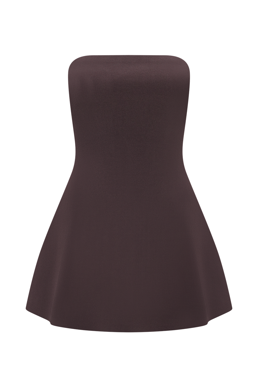 Anette Bandage Knit Strapless Top - Chocolate