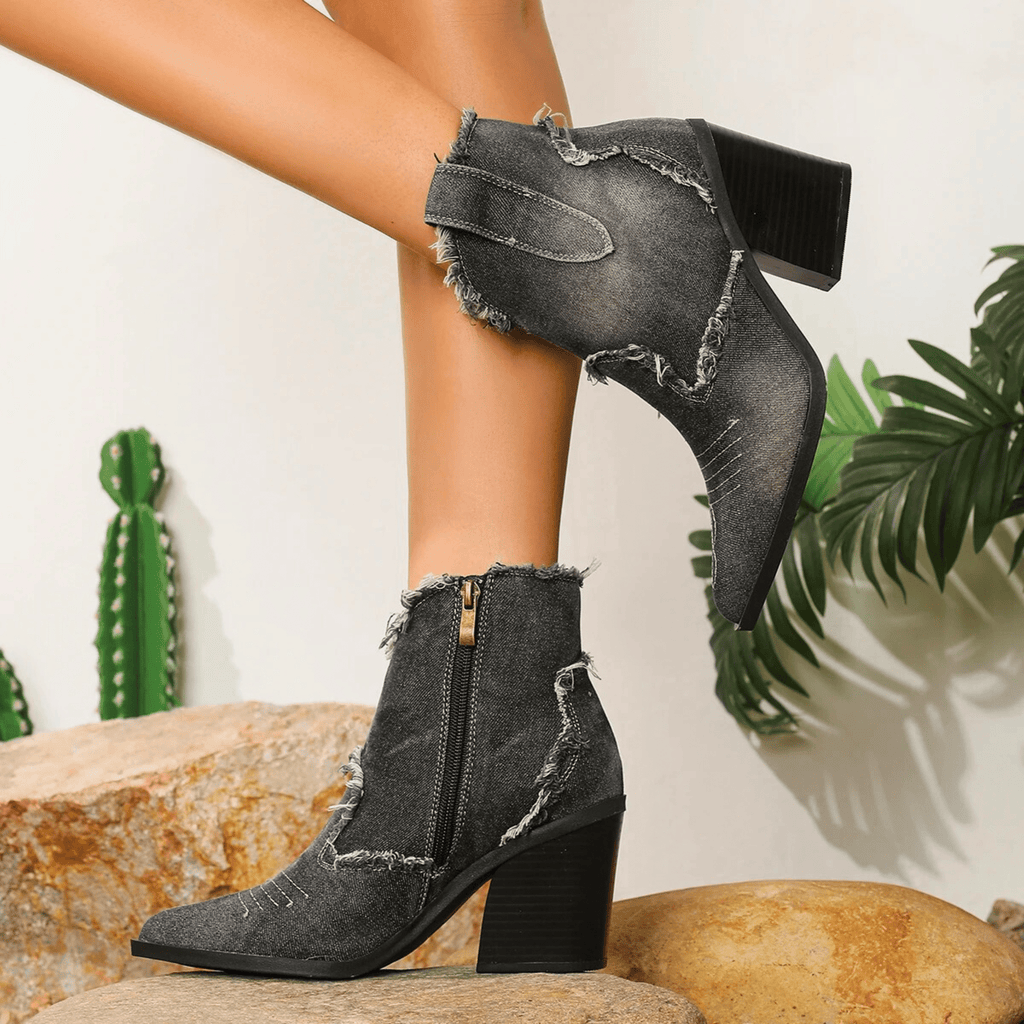 Aurela Denim Ankle Boots