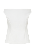 Billie Off Shoulder Sleeveless Button Top - White