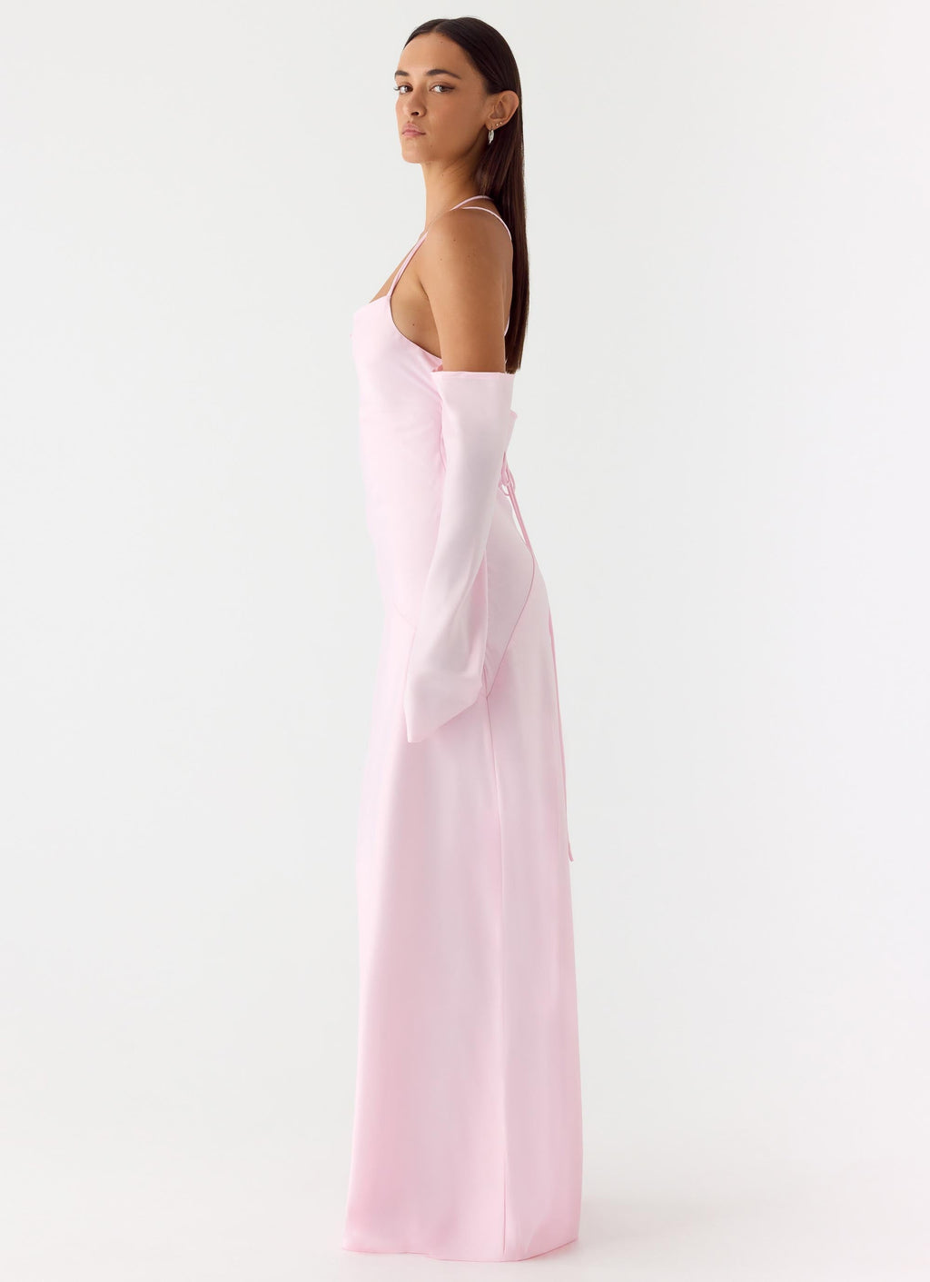 Breathe Me Long Sleeve Maxi Dress - Baby Pink