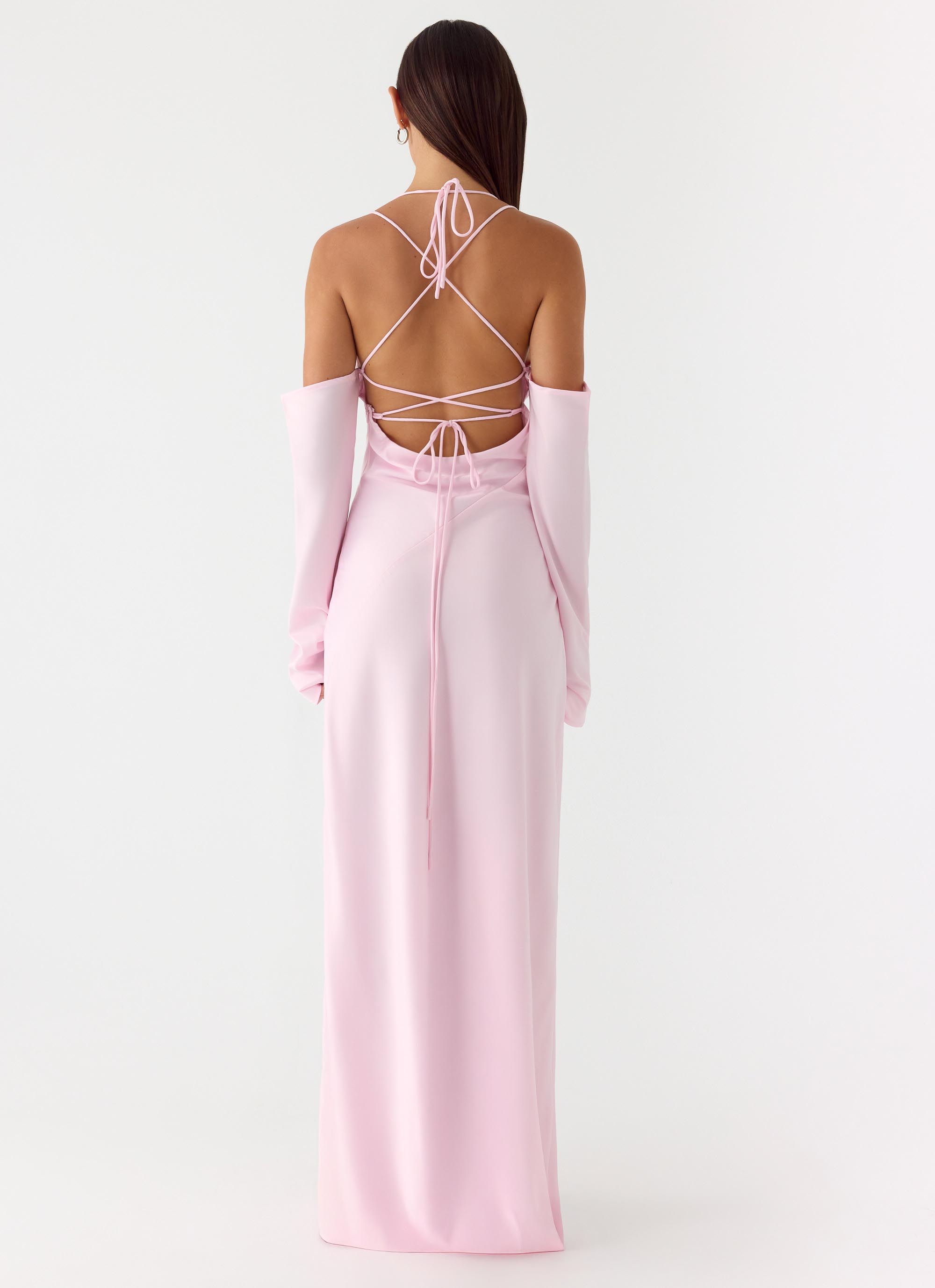 Breathe Me Long Sleeve Maxi Dress - Baby Pink