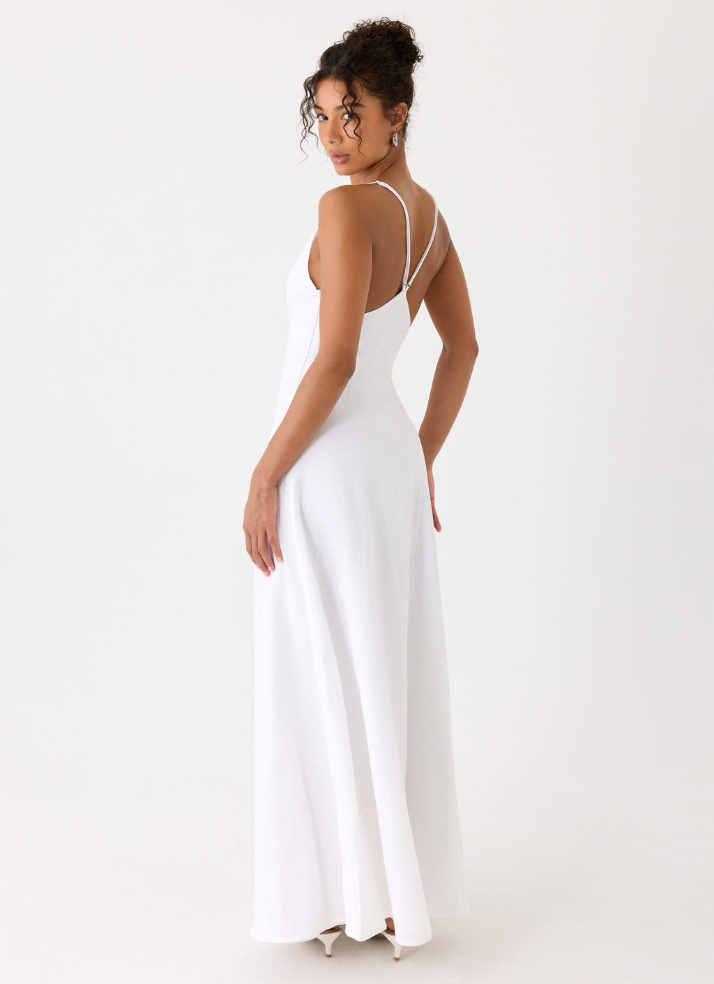 Calianna Linen Maxi Dress - White