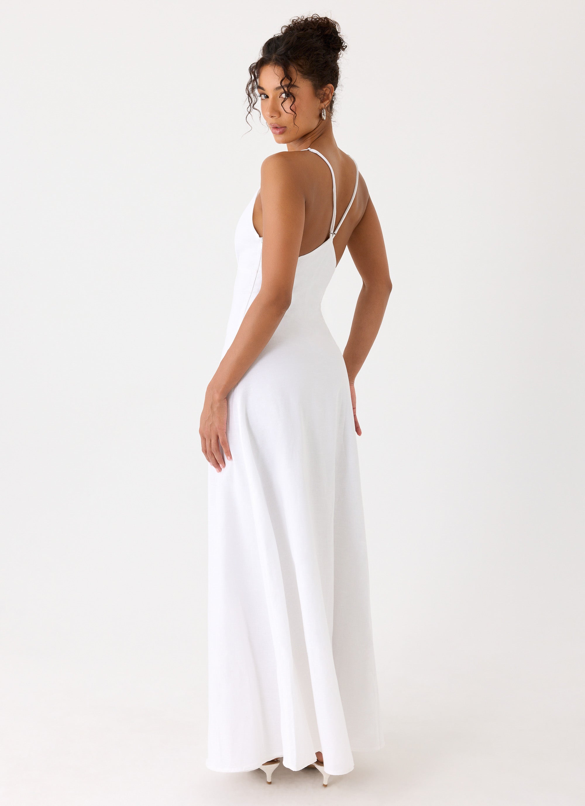 Calianna Linen Maxi Dress - White