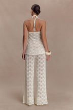 Corey Crochet Halter Neck Top - Ivory