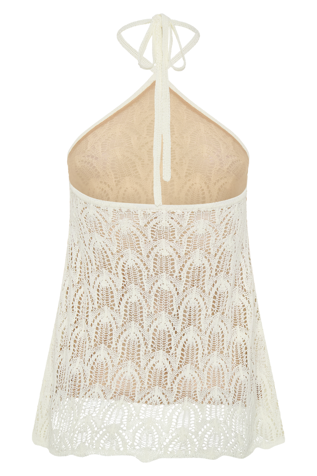 Corey Crochet Halter Neck Top - Ivory