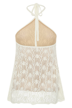 Corey Crochet Halter Neck Top - Ivory