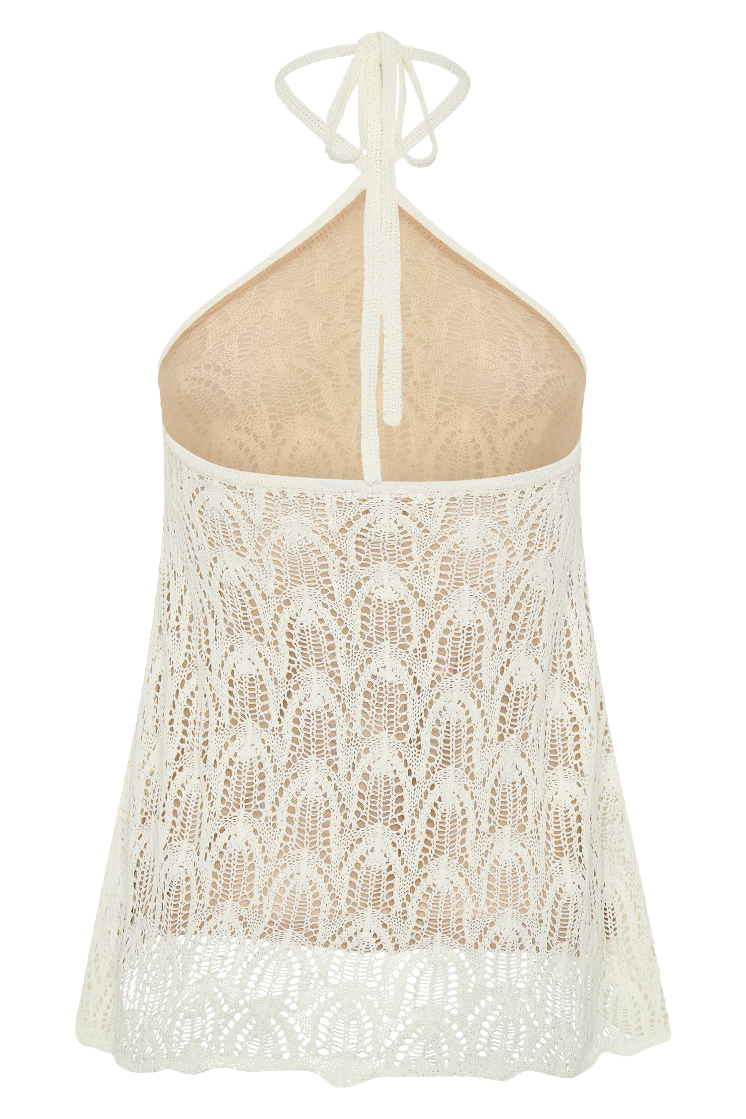 Corey Crochet Halter Neck Top - Ivory