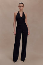 Cressida Crepe Halter Top - Black