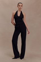 Cressida Crepe Halter Top - Black