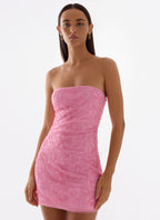 Dangerous Kind Beaded Mini Dress - Pink