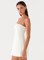 Della Strapless Mini Dress - White
