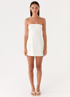 Della Strapless Mini Dress - White