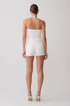 Dimitri Knit Halter Top With Hardware - Ivory