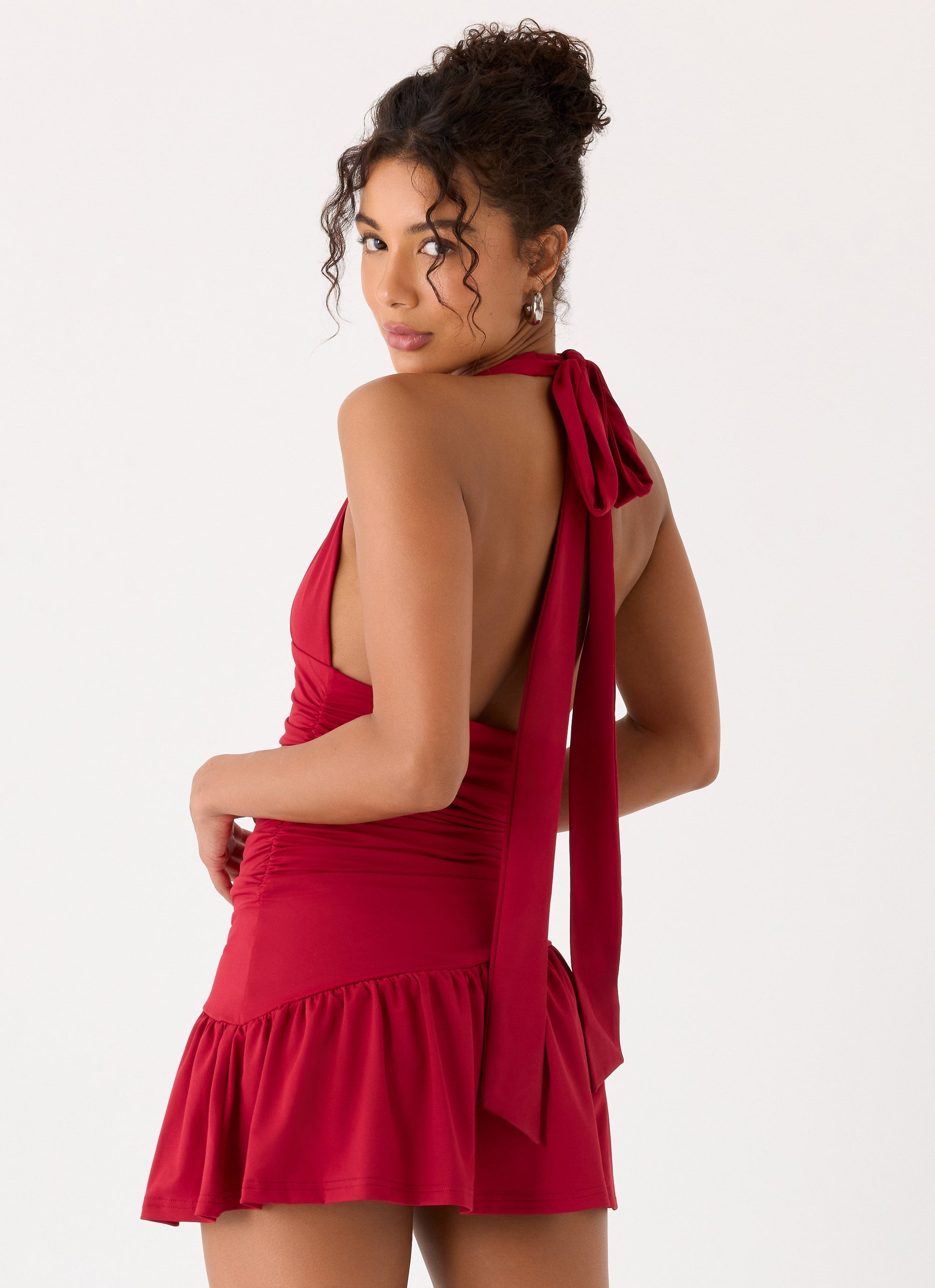 Esme Mini Dress - Red Magenta
