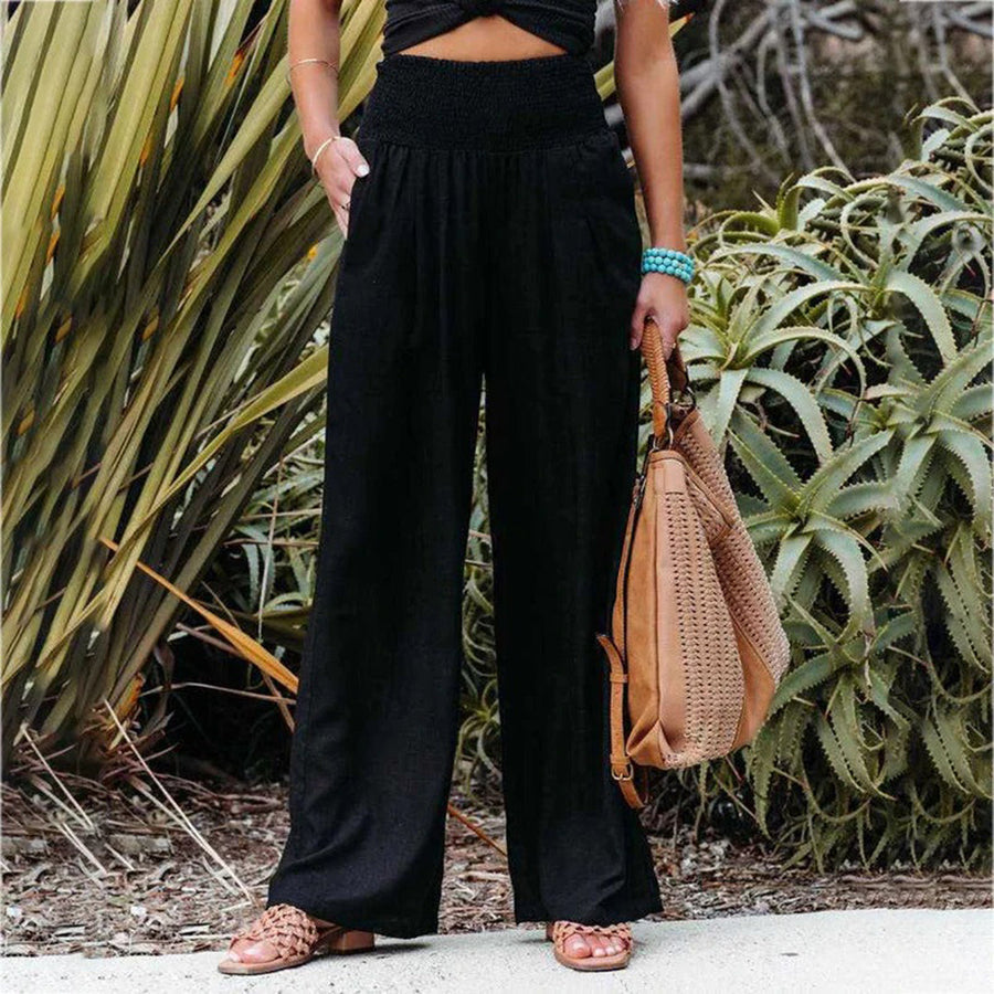 High-Waist Wide Leg Trousers with Airy Comfort