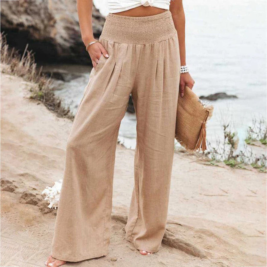High-Waist Wide Leg Trousers with Airy Comfort