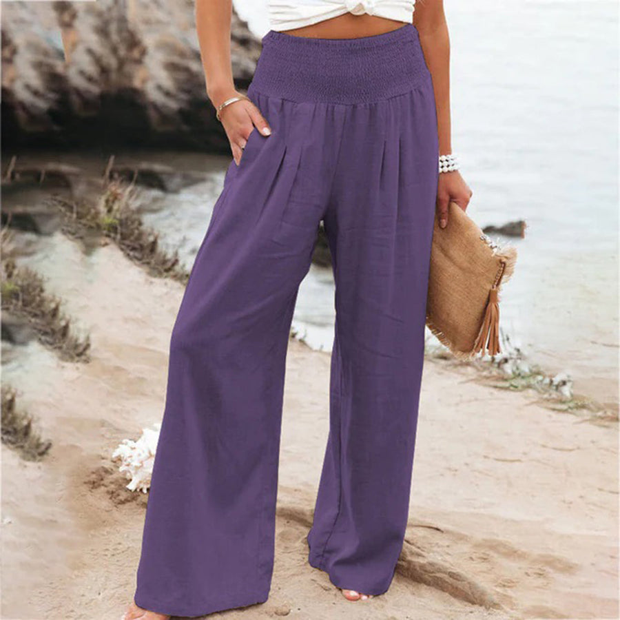 High-Waist Wide Leg Trousers with Airy Comfort