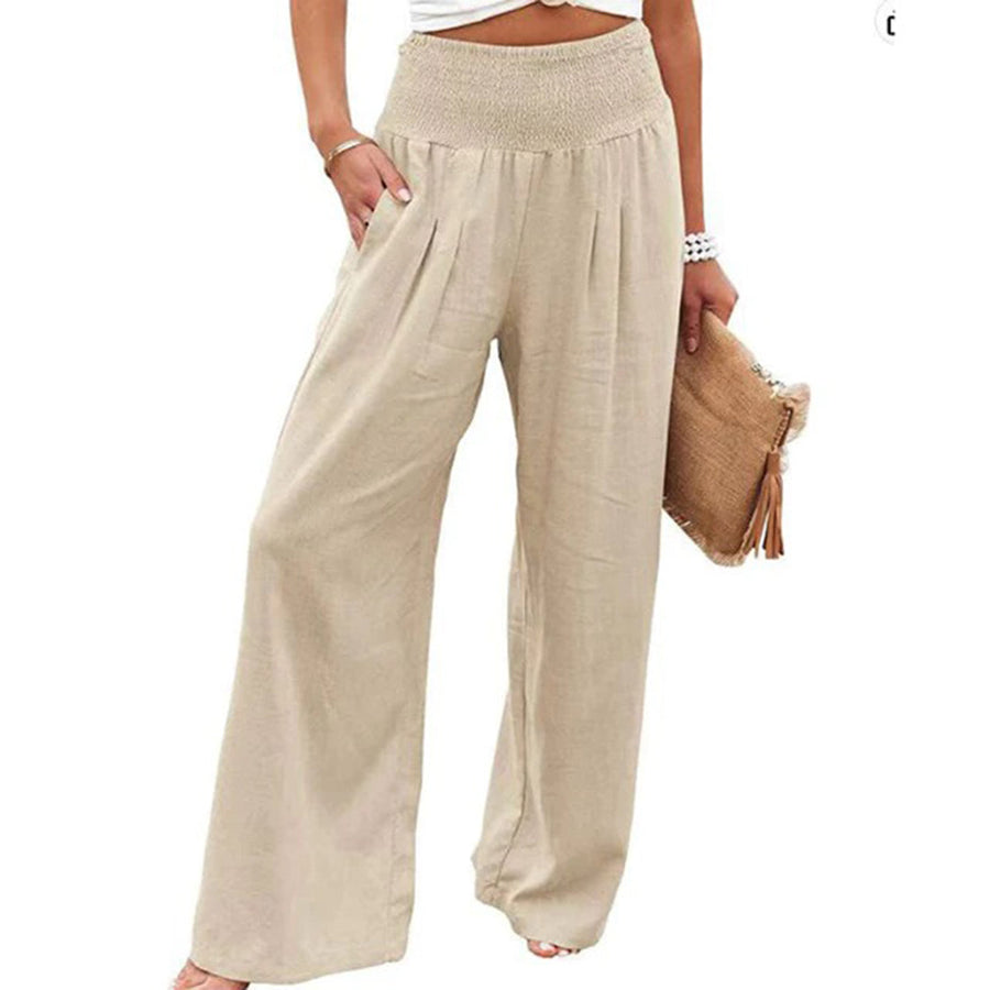 High-Waist Wide Leg Trousers with Airy Comfort