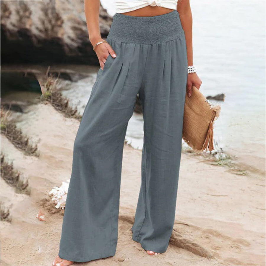 High-Waist Wide Leg Trousers with Airy Comfort
