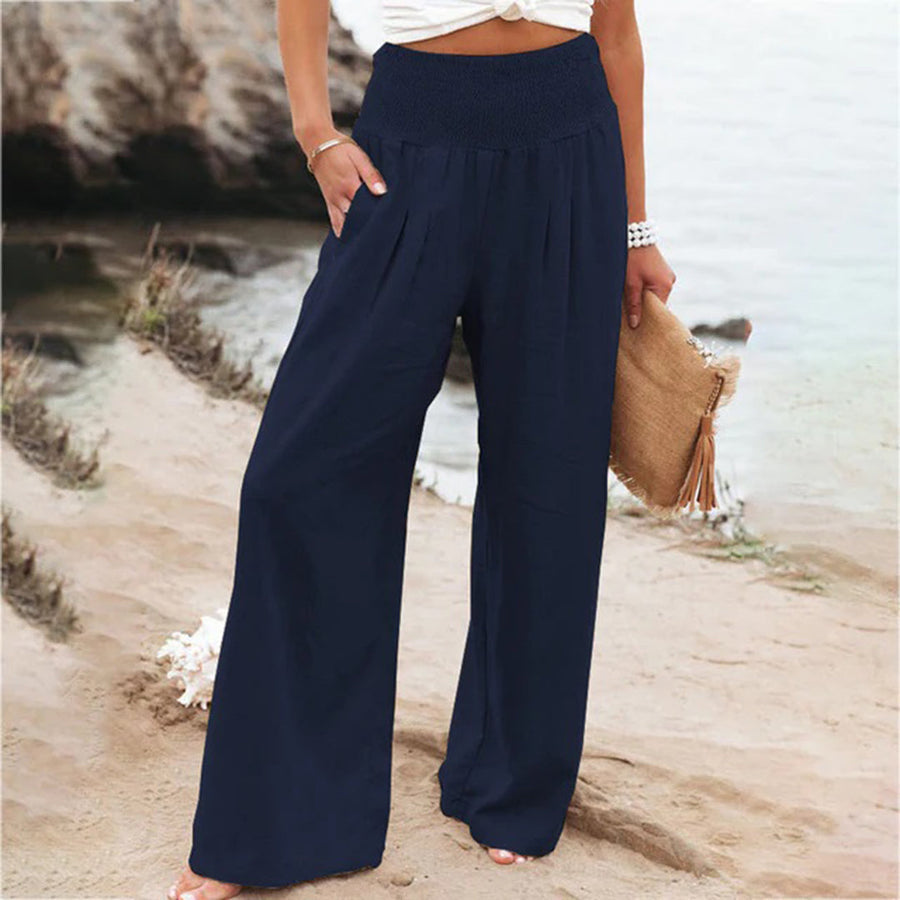 High-Waist Wide Leg Trousers with Airy Comfort