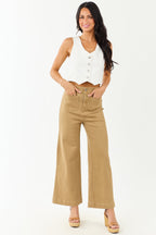 High Waisted Wide Leg Jeans for Women with Stretchy Denim