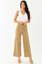 High Waisted Wide Leg Jeans for Women with Stretchy Denim