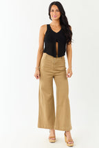 High Waisted Wide Leg Jeans for Women with Stretchy Denim