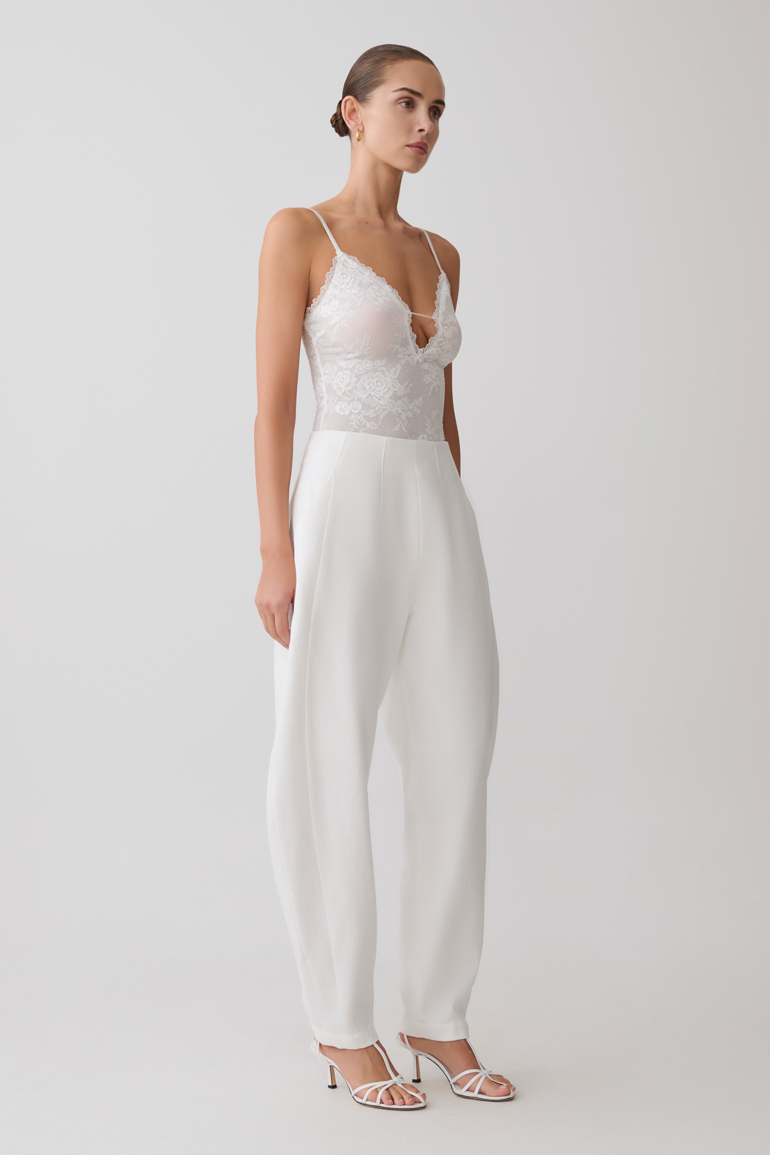 Jasper Plunge Lace Bodysuit - Ivory