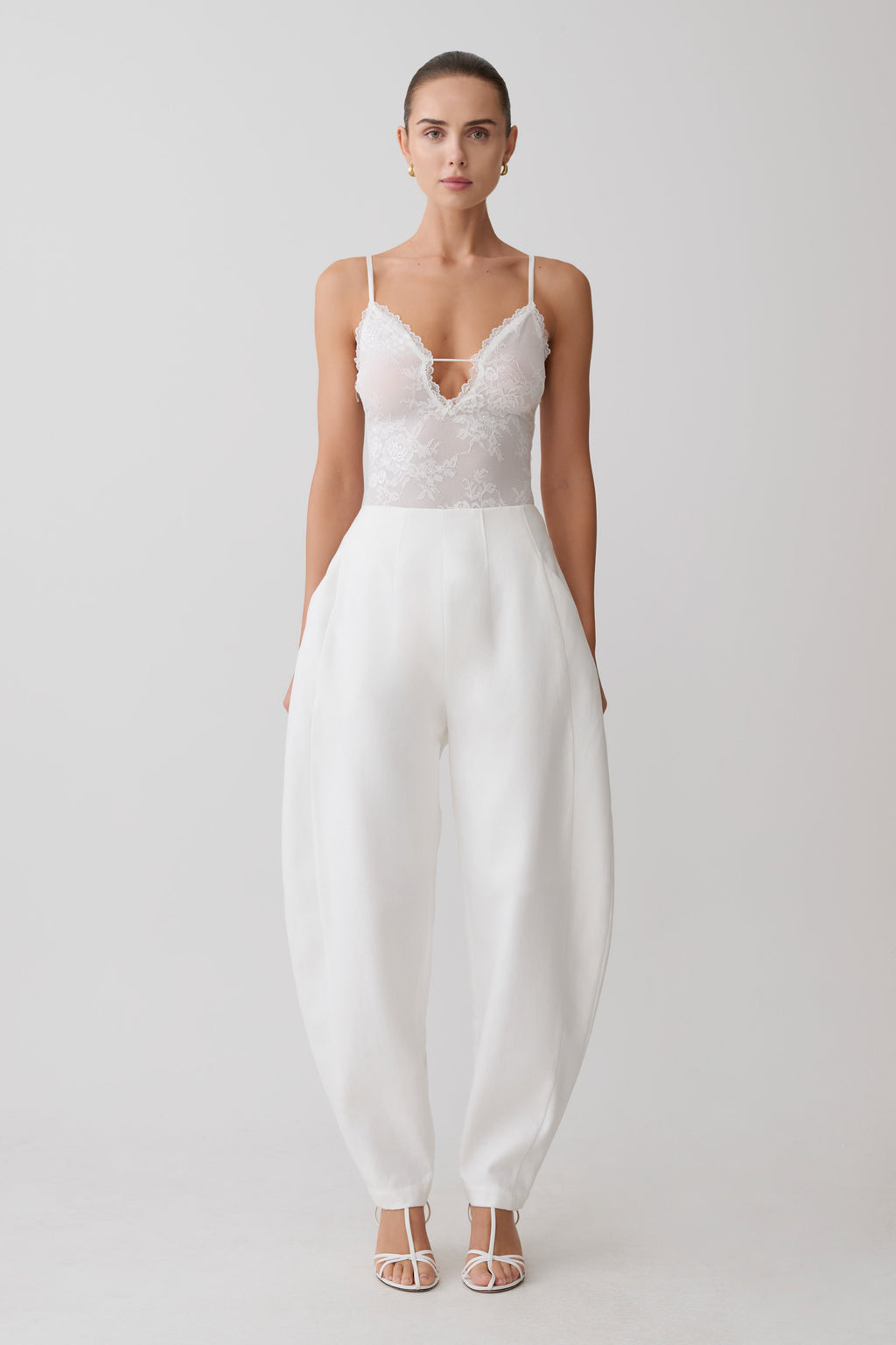 Jasper Plunge Lace Bodysuit - Ivory