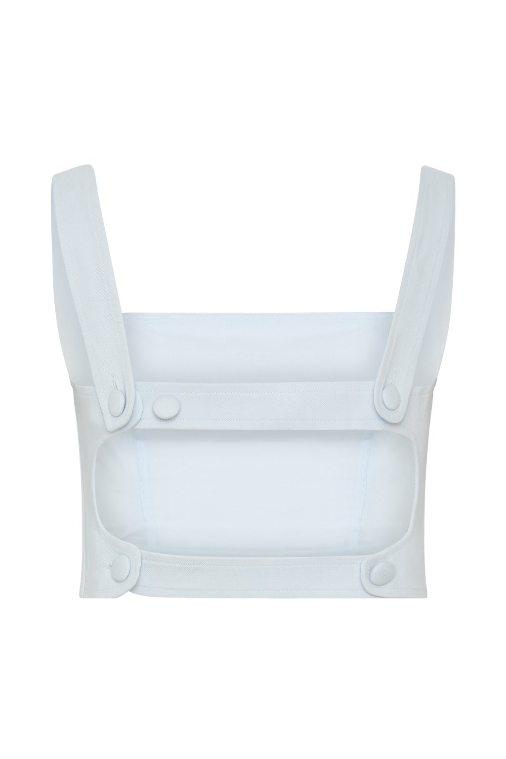 Josephine Crop Top With Open Back - Ice Blue