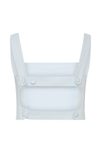 Josephine Crop Top With Open Back - Ice Blue