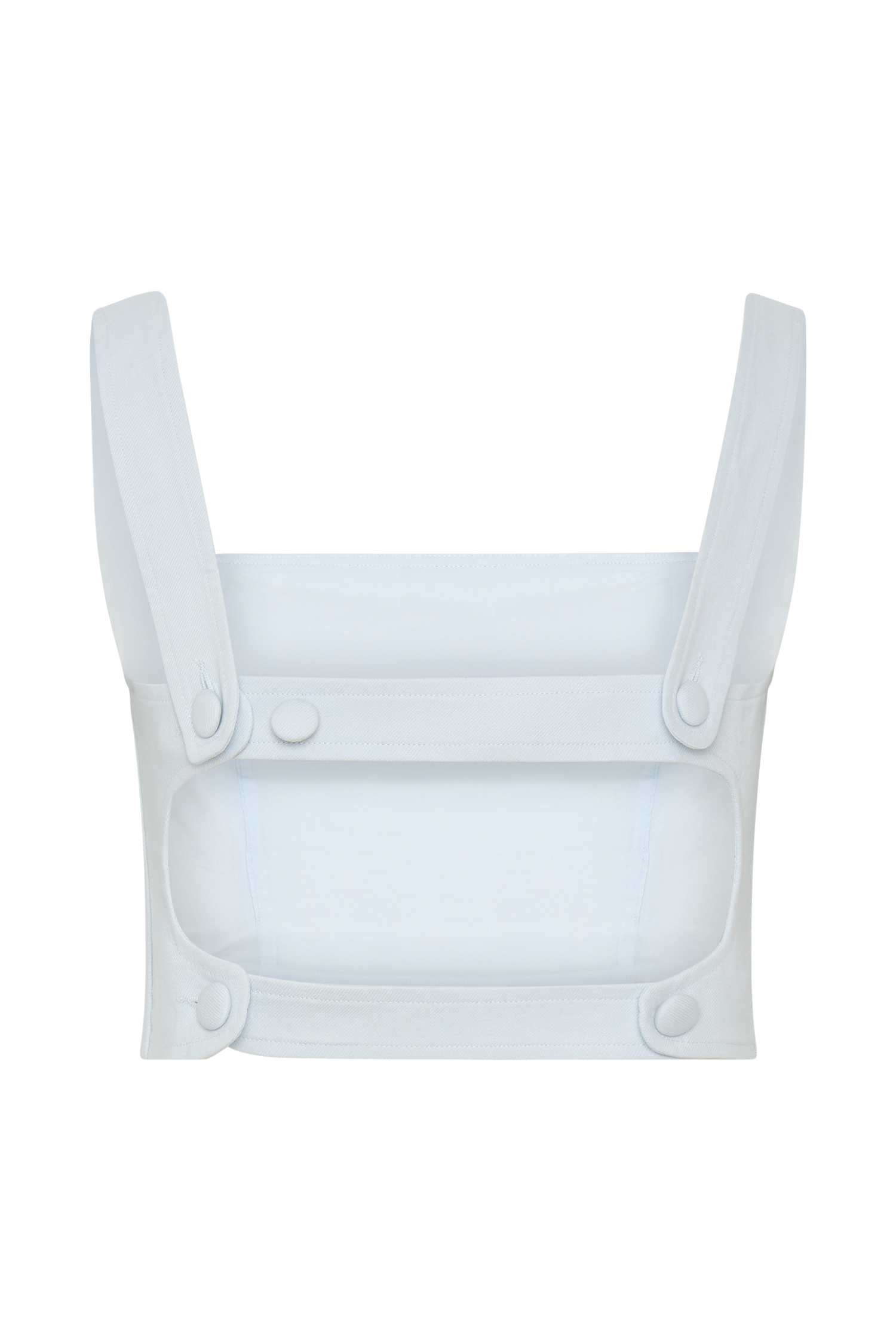 Josephine Crop Top With Open Back - Ice Blue