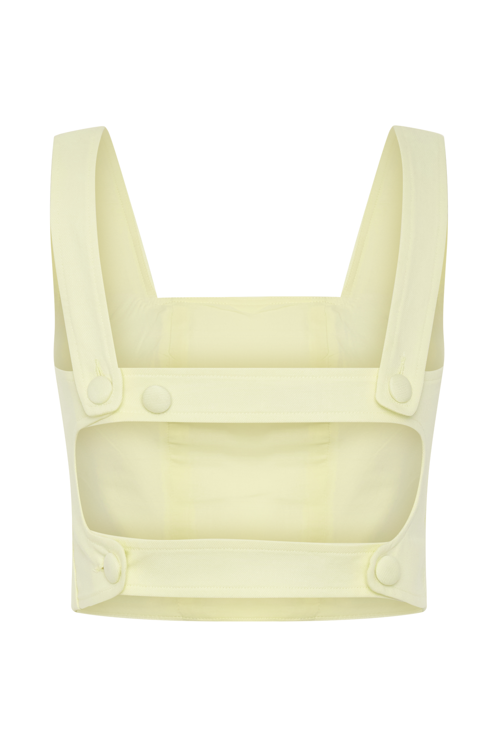 Josephine Crop Top With Open Back - Lemon