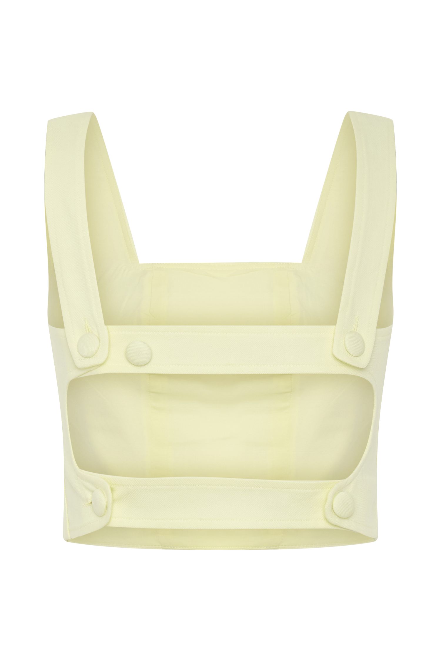 Josephine Crop Top With Open Back - Lemon