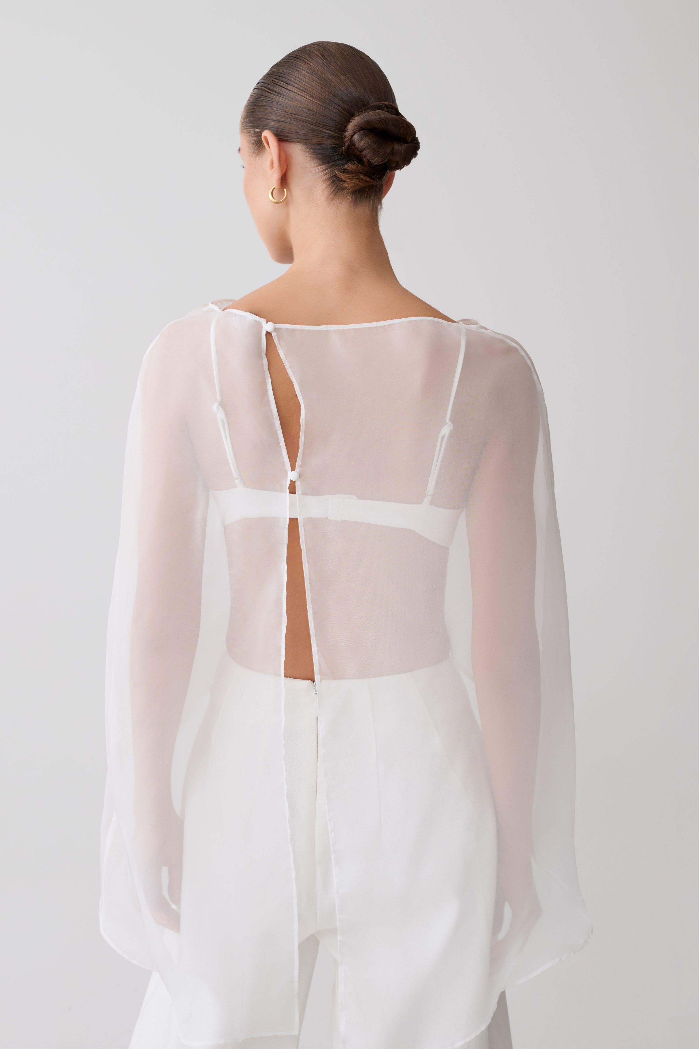 Kirstine Bralette With Chiffon Cape Ivory